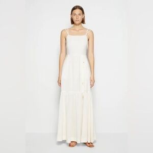 Jonathan Simkhai Swim Kavita cream strappy maxi dress